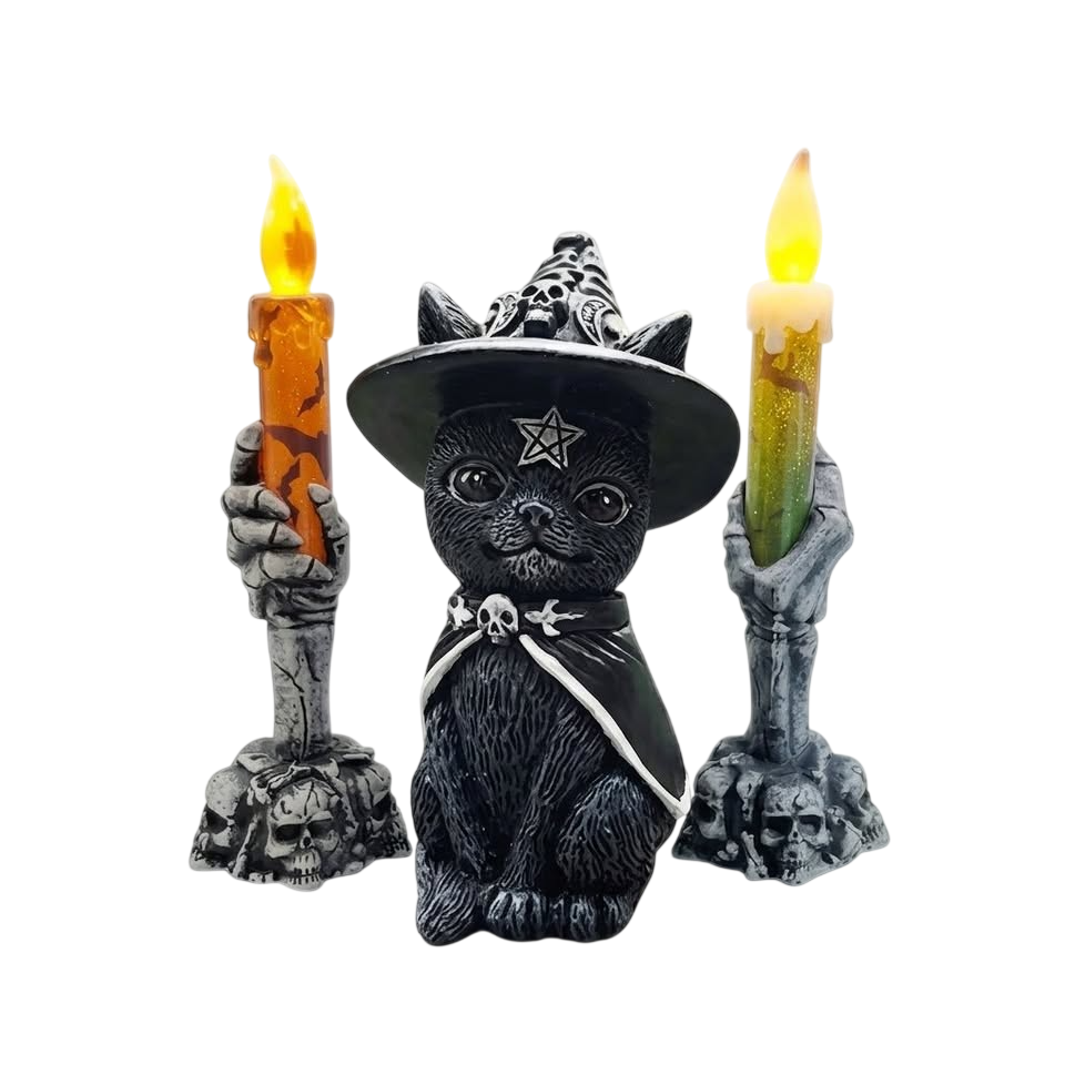 Guardián Gato Místico & Velas de Sombra | La presencia que te guía